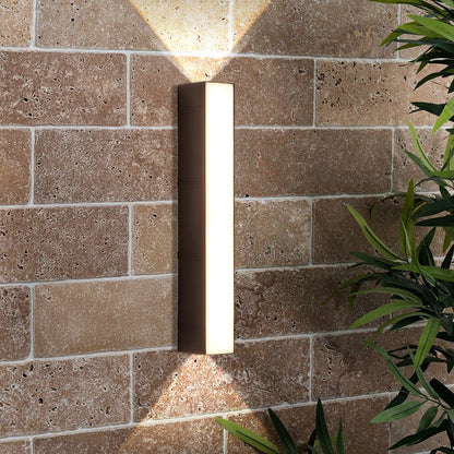 Modern LED Up/Down Outdoor Wall Light - Black Aluminium