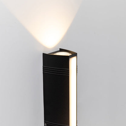 Modern LED Up/Down Outdoor Wall Light - Black Aluminium