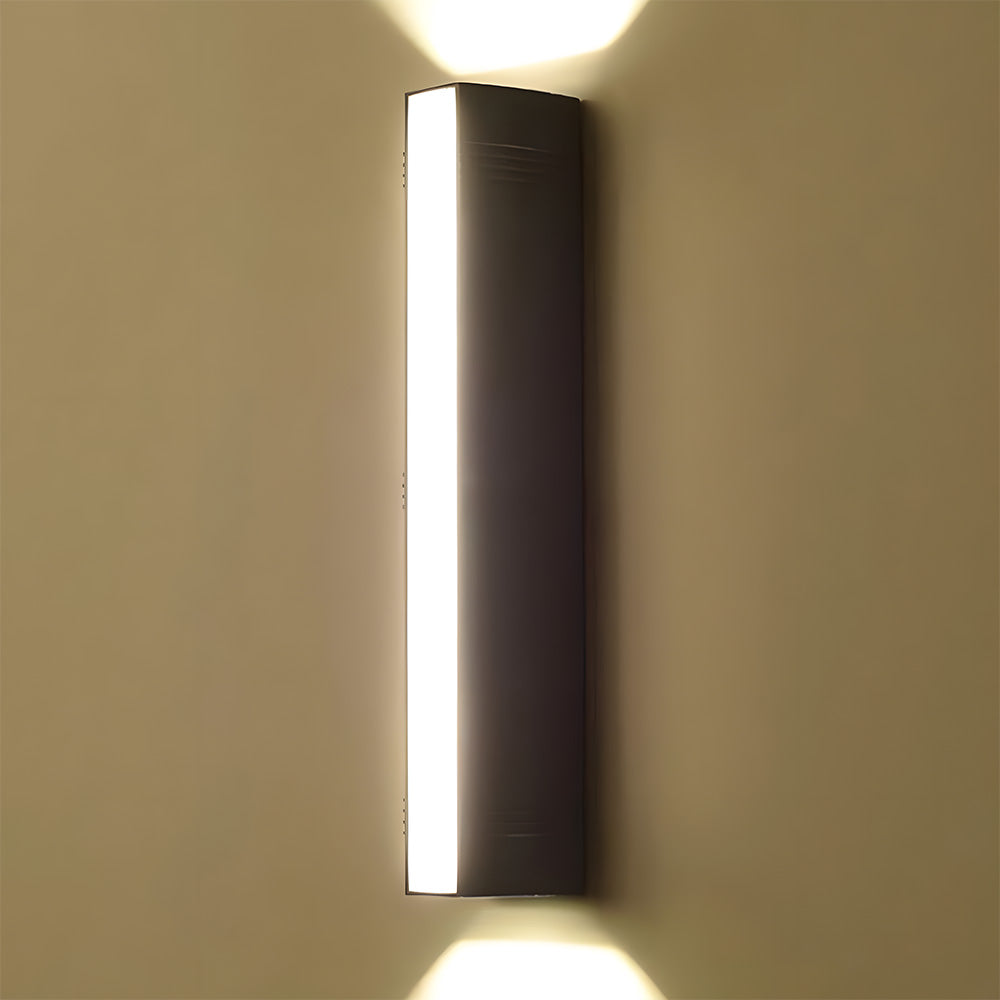 Modern LED Up/Down Outdoor Wall Light - Black Aluminium