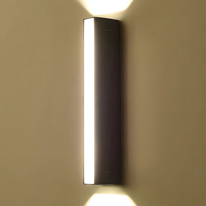 Modern LED Up/Down Outdoor Wall Light - Black Aluminium