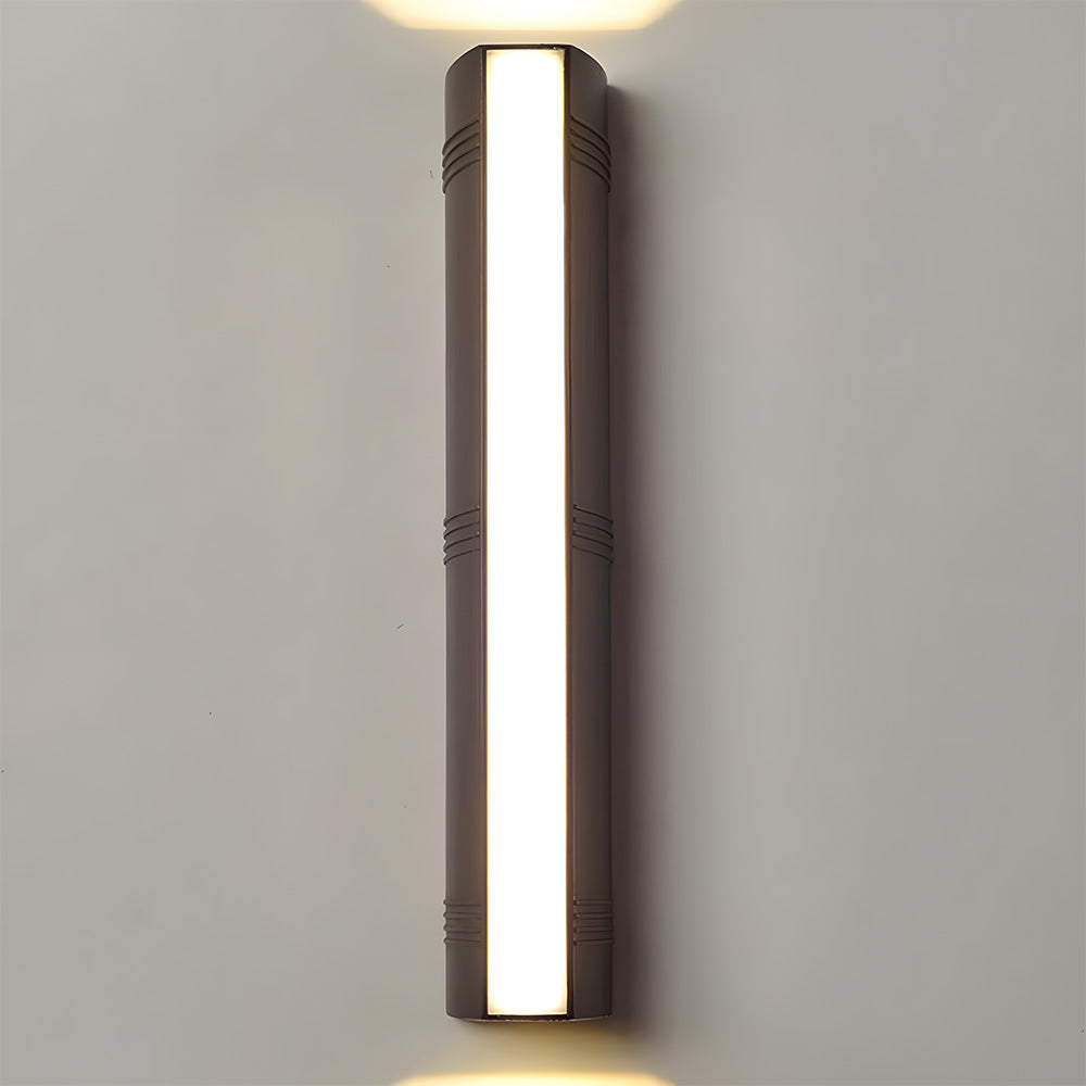Modern LED Up/Down Outdoor Wall Light - Black Aluminium