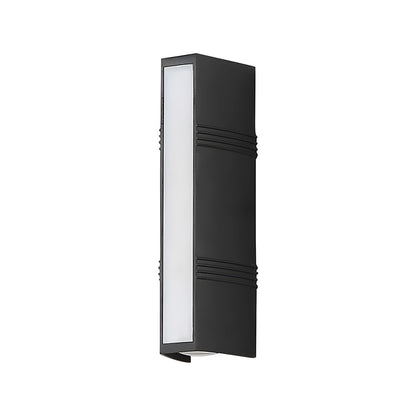 Modern LED Up/Down Outdoor Wall Light - Black Aluminium
