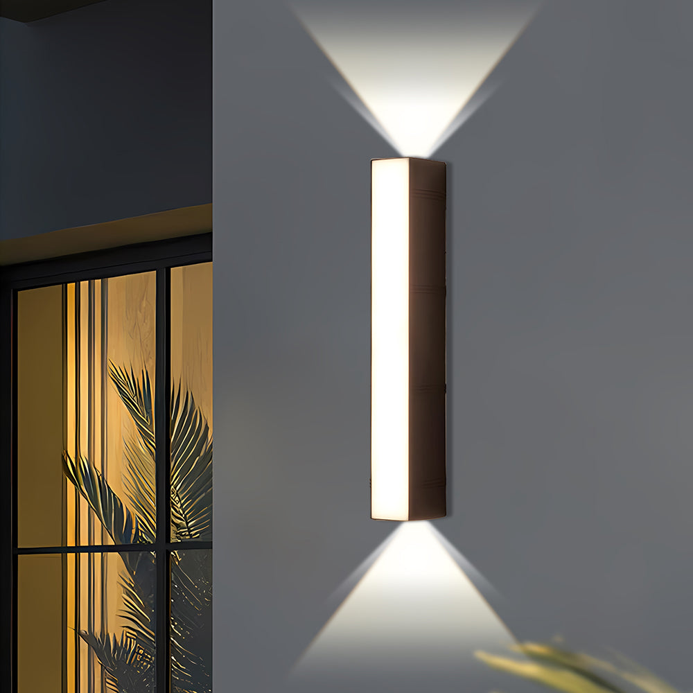 Modern LED Up/Down Outdoor Wall Light - Black Aluminium