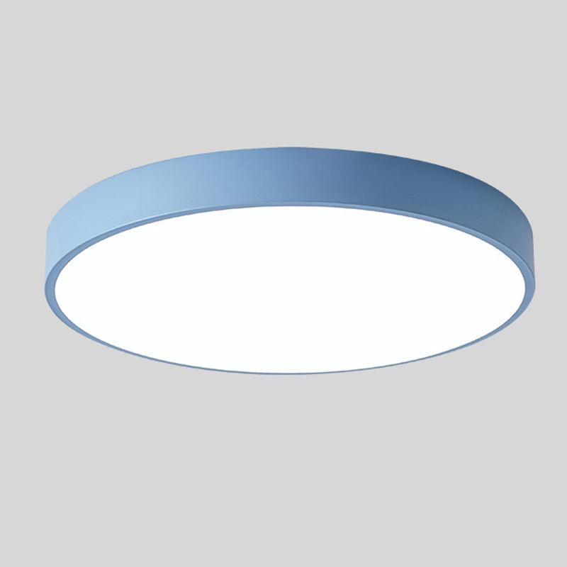 Modern Macaron Circular Ceiling Lamp - Timber Accented Interior Light