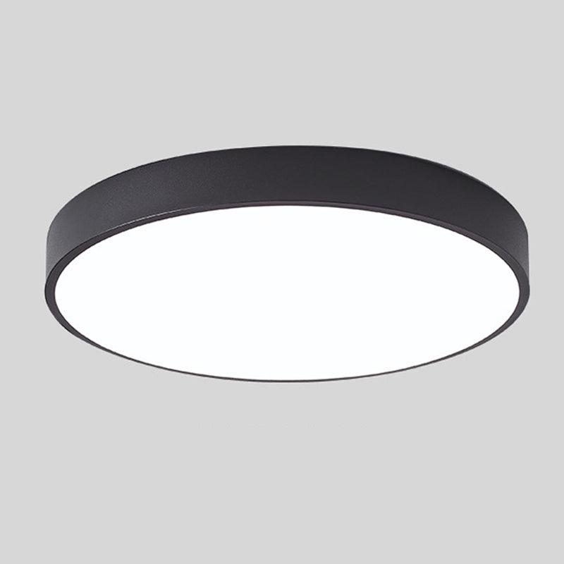 Modern Macaron Circular Ceiling Lamp - Timber Accented Interior Light