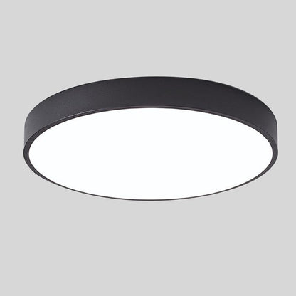 Modern Macaron Circular Ceiling Lamp - Timber Accented Interior Light