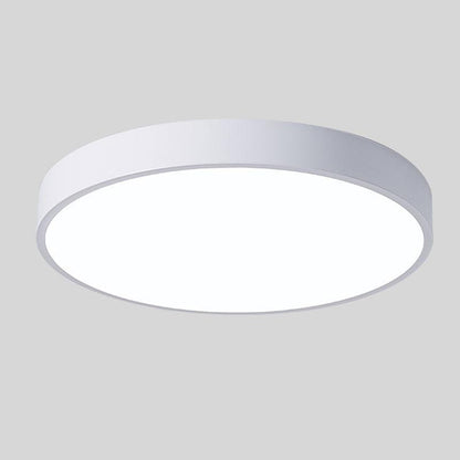Modern Macaron Circular Ceiling Lamp - Timber Accented Interior Light