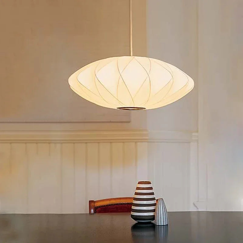 Modern Pendant Lamp with Fabric Shade 0