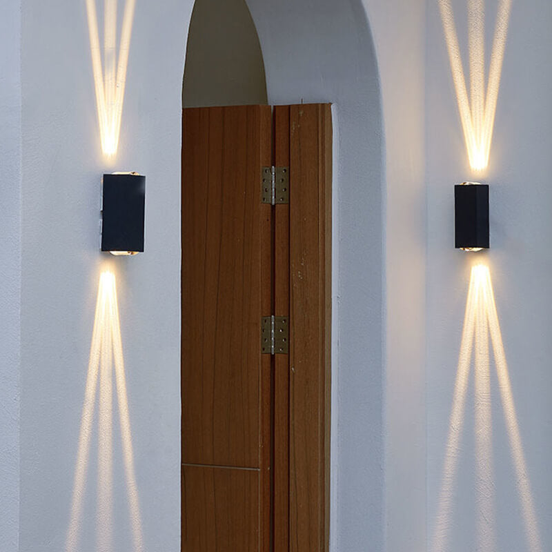 Modern Rectangular Outdoor LED Sconce - Waterproof
