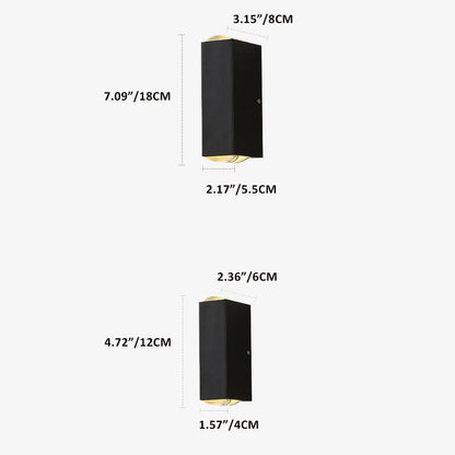 Modern Rectangular Outdoor LED Sconce - Waterproof