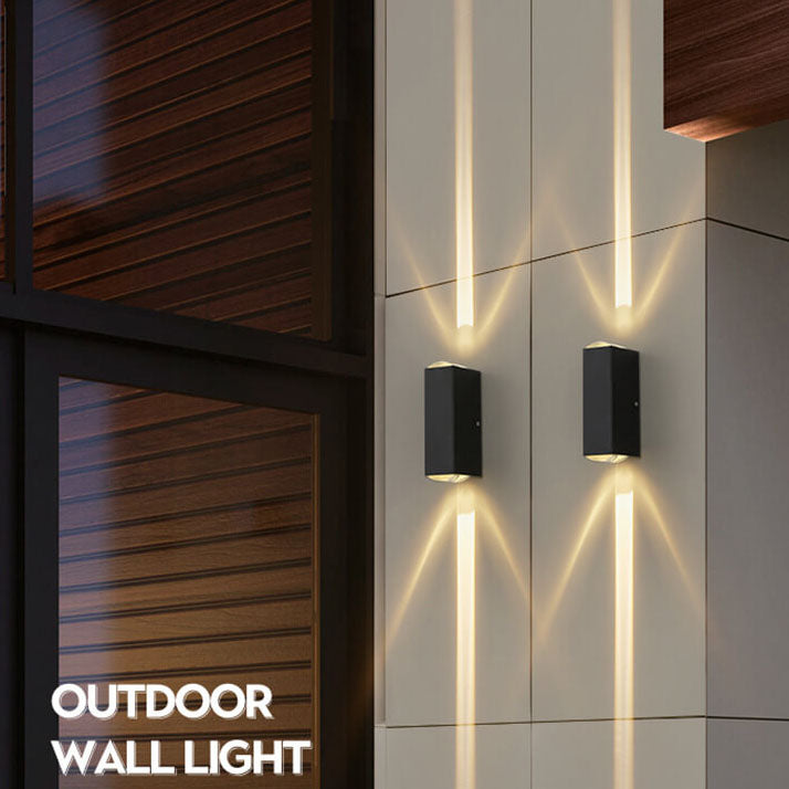 Modern Rectangular Outdoor LED Sconce - Waterproof