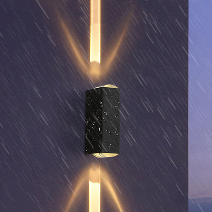 Modern Rectangular Outdoor LED Sconce - Waterproof