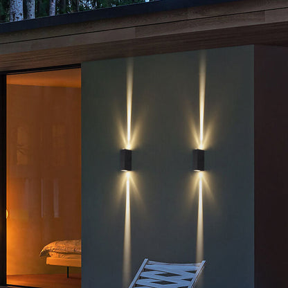 Modern Rectangular Outdoor LED Sconce - Waterproof