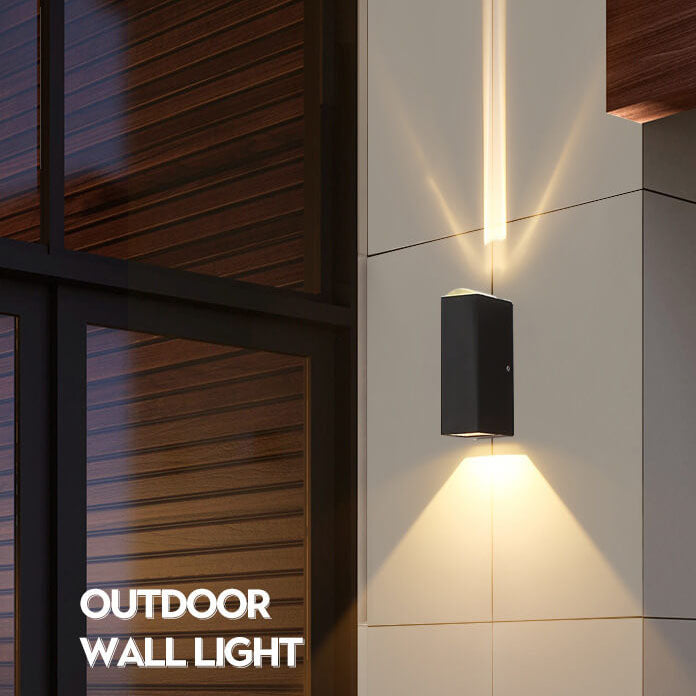 Modern Rectangular Outdoor LED Sconce - Waterproof