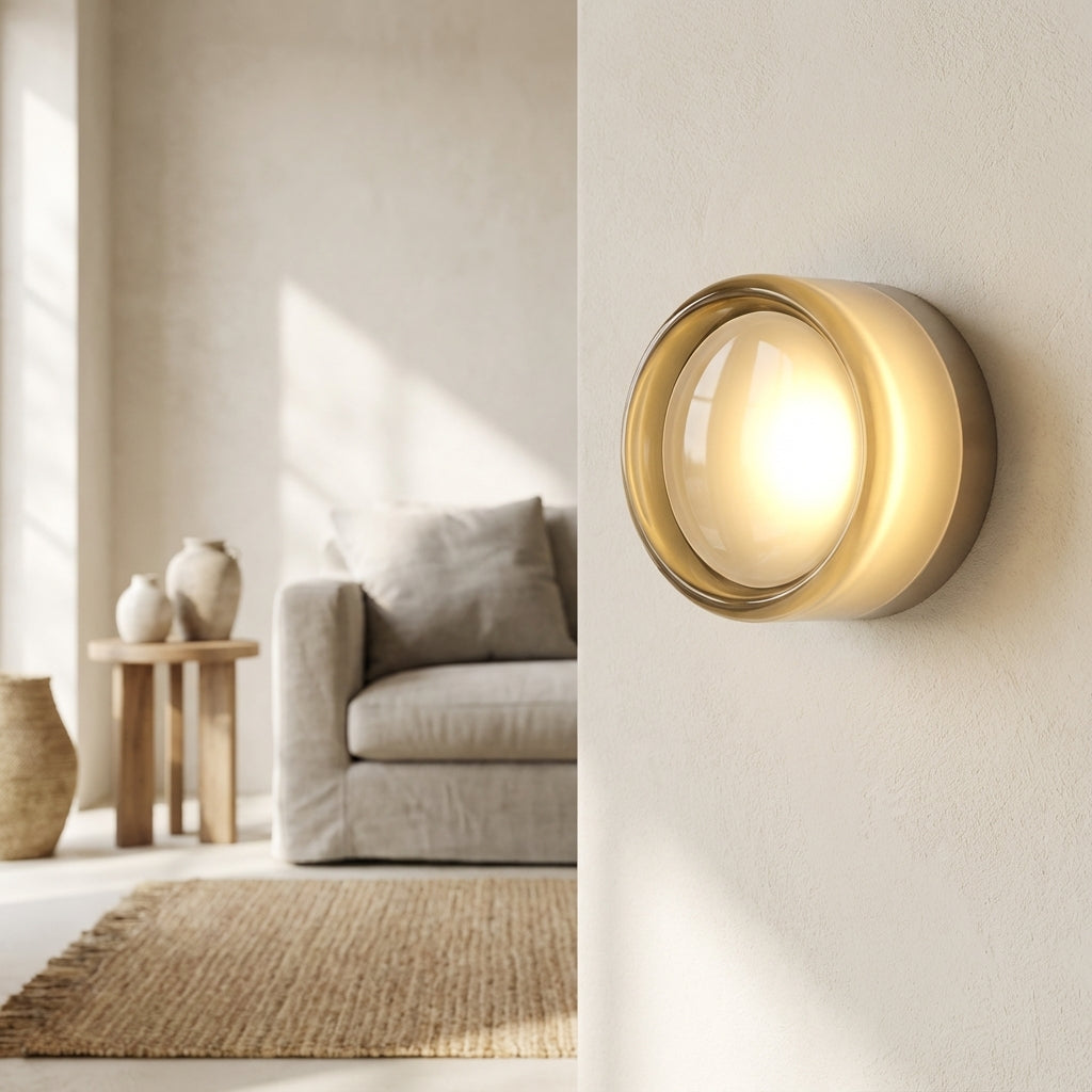 Modern Round Glass Wall Sconce - LED