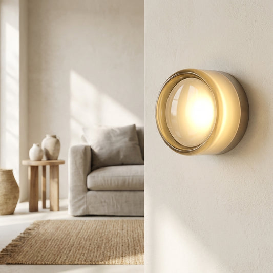 Modern Round Glass Wall Sconce - LED