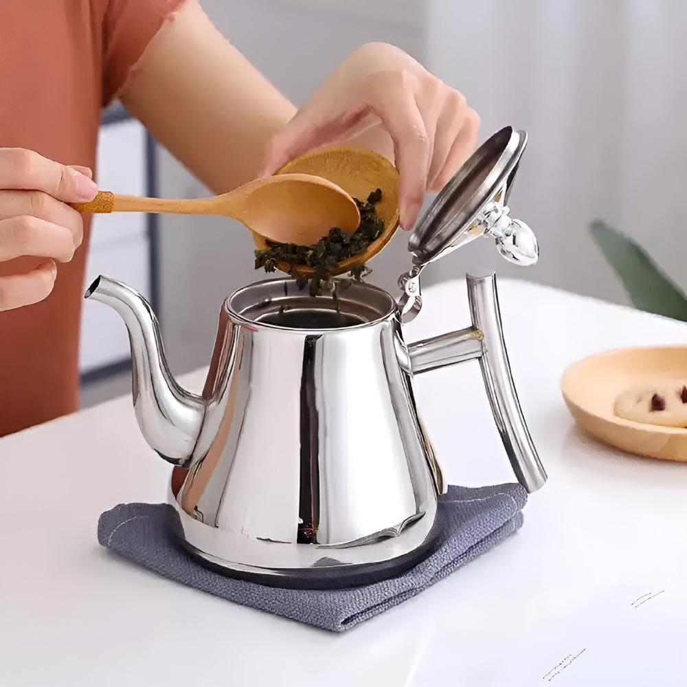 Modern Stainless Steel Teapot with Infuser 2