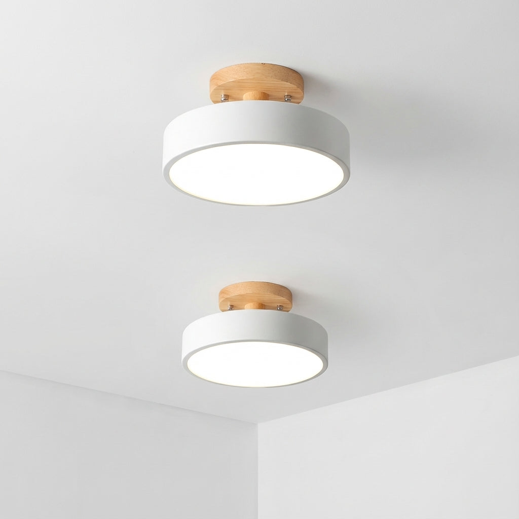 Nordic Log Round LED Semi-Flush Mount Ceiling Light