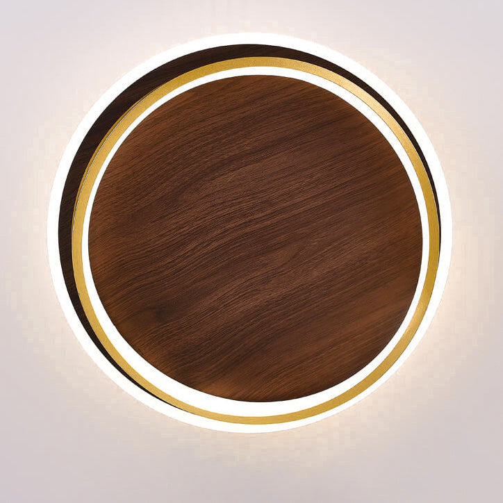 Nordic Walnut Grain LED Ceiling Light - Flush Mount
