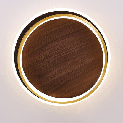 Nordic Walnut Grain LED Ceiling Light - Flush Mount