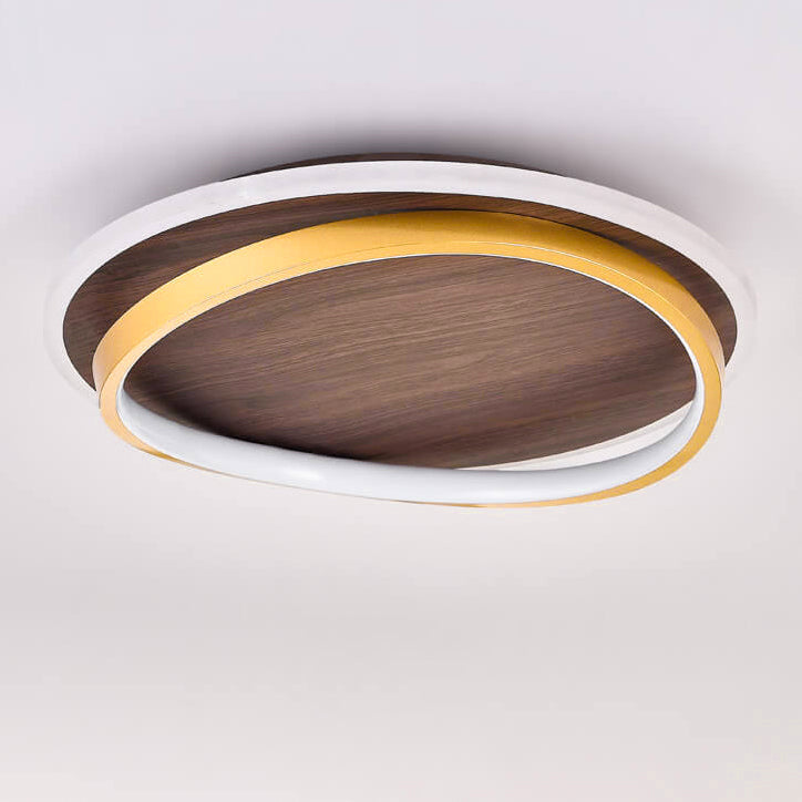 Nordic Walnut Grain LED Ceiling Light - Flush Mount