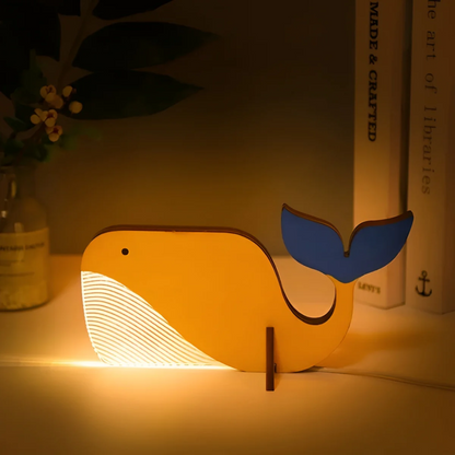 Nordic Wooden Animal LED Lamp - USB Powered