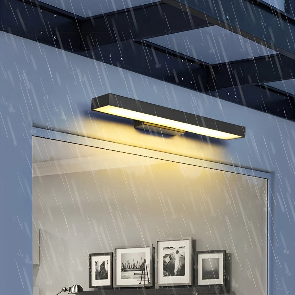 LED Linear Wall Light Outdoor Black Rectangular Lamp 6