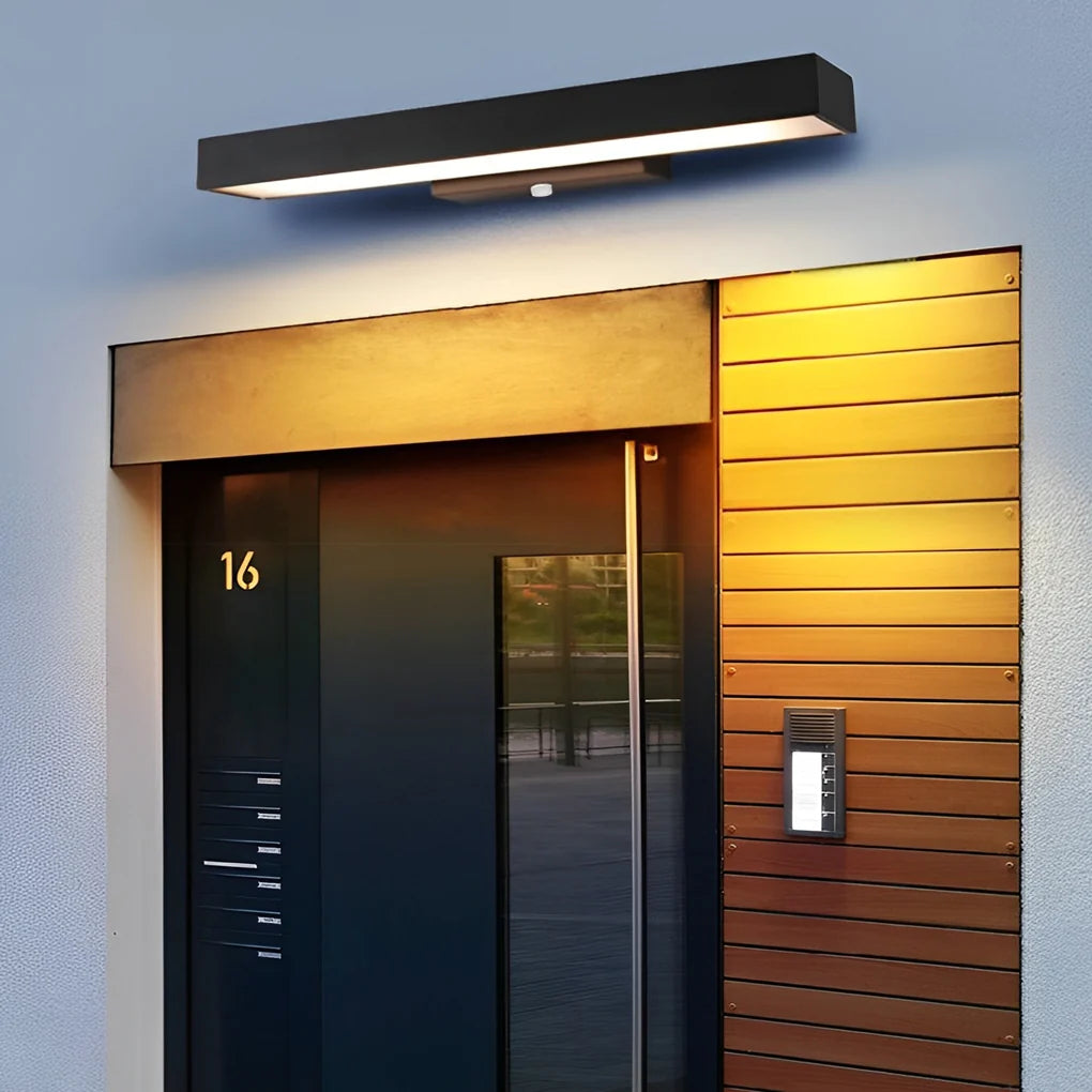 LED Linear Wall Light Outdoor Black Rectangular Lamp 7