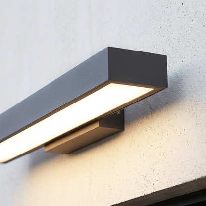 Outdoor Rectangular Wall Light with Downlight