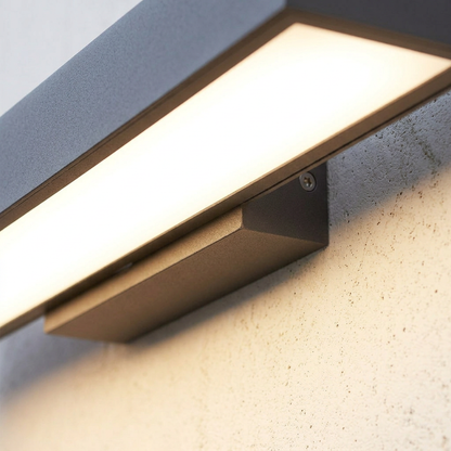 Outdoor Rectangular Wall Light with Downlight