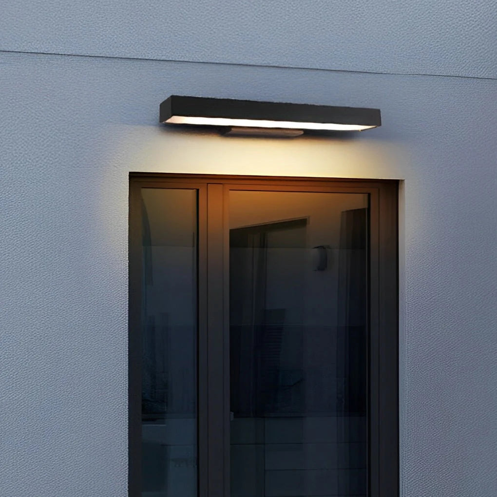 LED Linear Wall Light Outdoor Black Rectangular Lamp 0