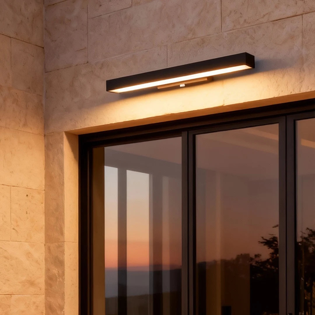 LED Linear Wall Light Outdoor Black Rectangular Lamp 3