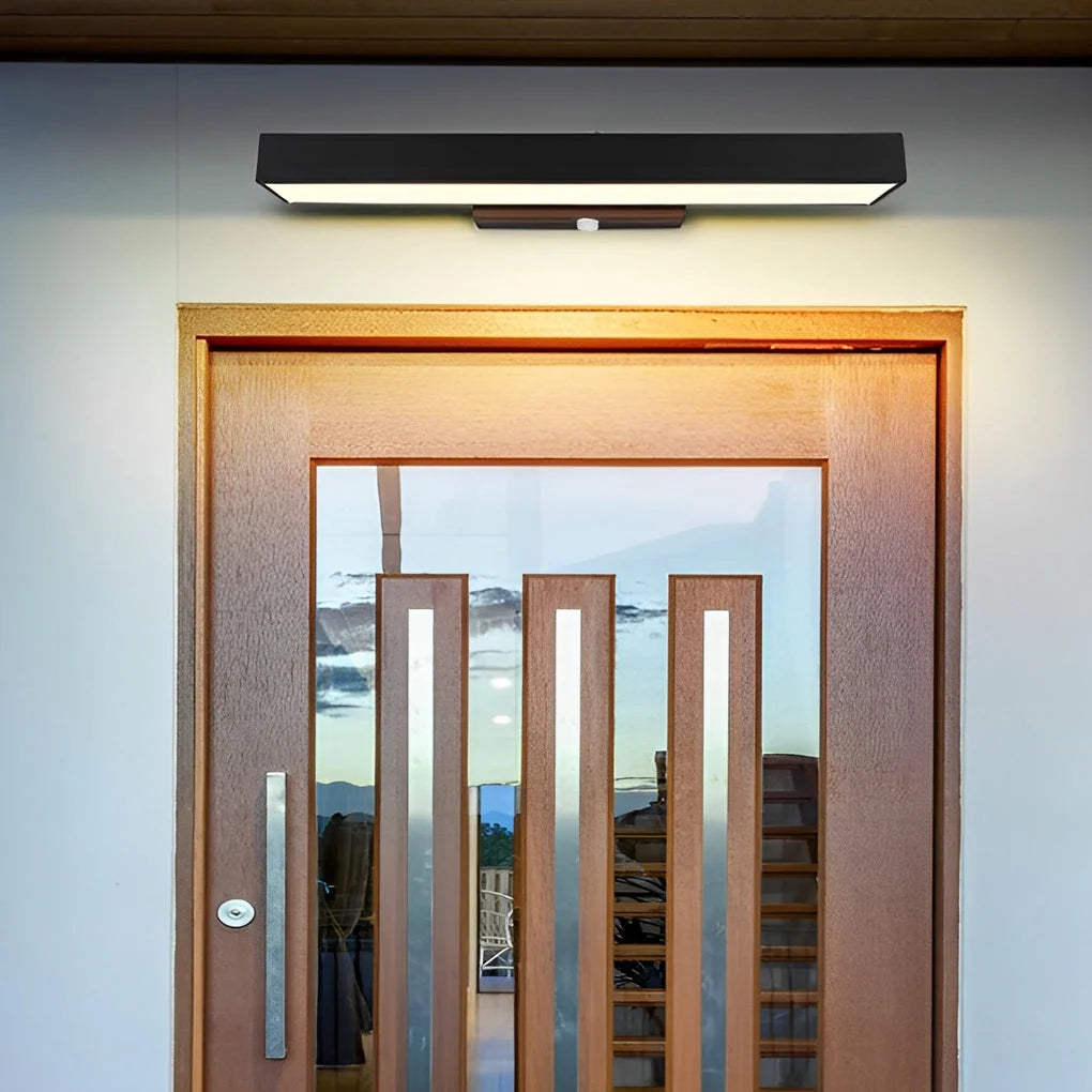 LED Linear Wall Light Outdoor Black Rectangular Lamp 4