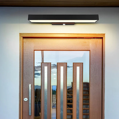 LED Linear Wall Light Outdoor Black Rectangular Lamp 4