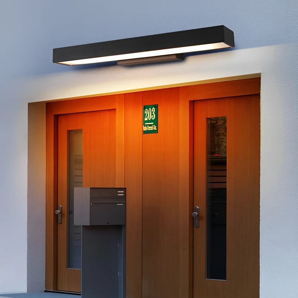LED Linear Wall Light Outdoor Black Rectangular Lamp 5