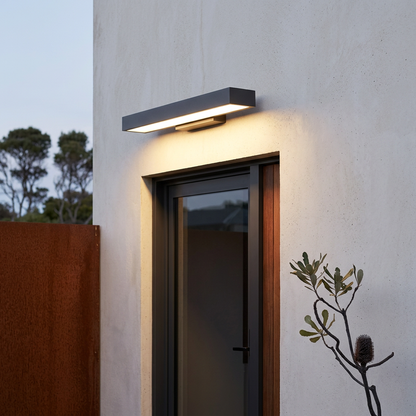 Outdoor Rectangular Wall Light with Downlight