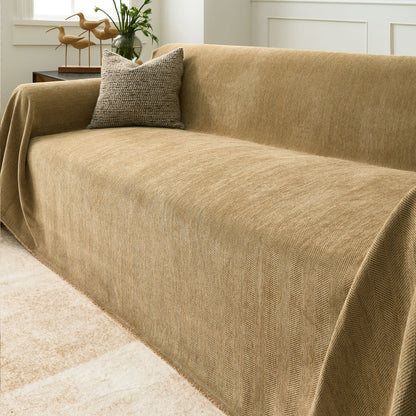 Pet Friendly Herringbone Sofa Cover - Durable Protector
