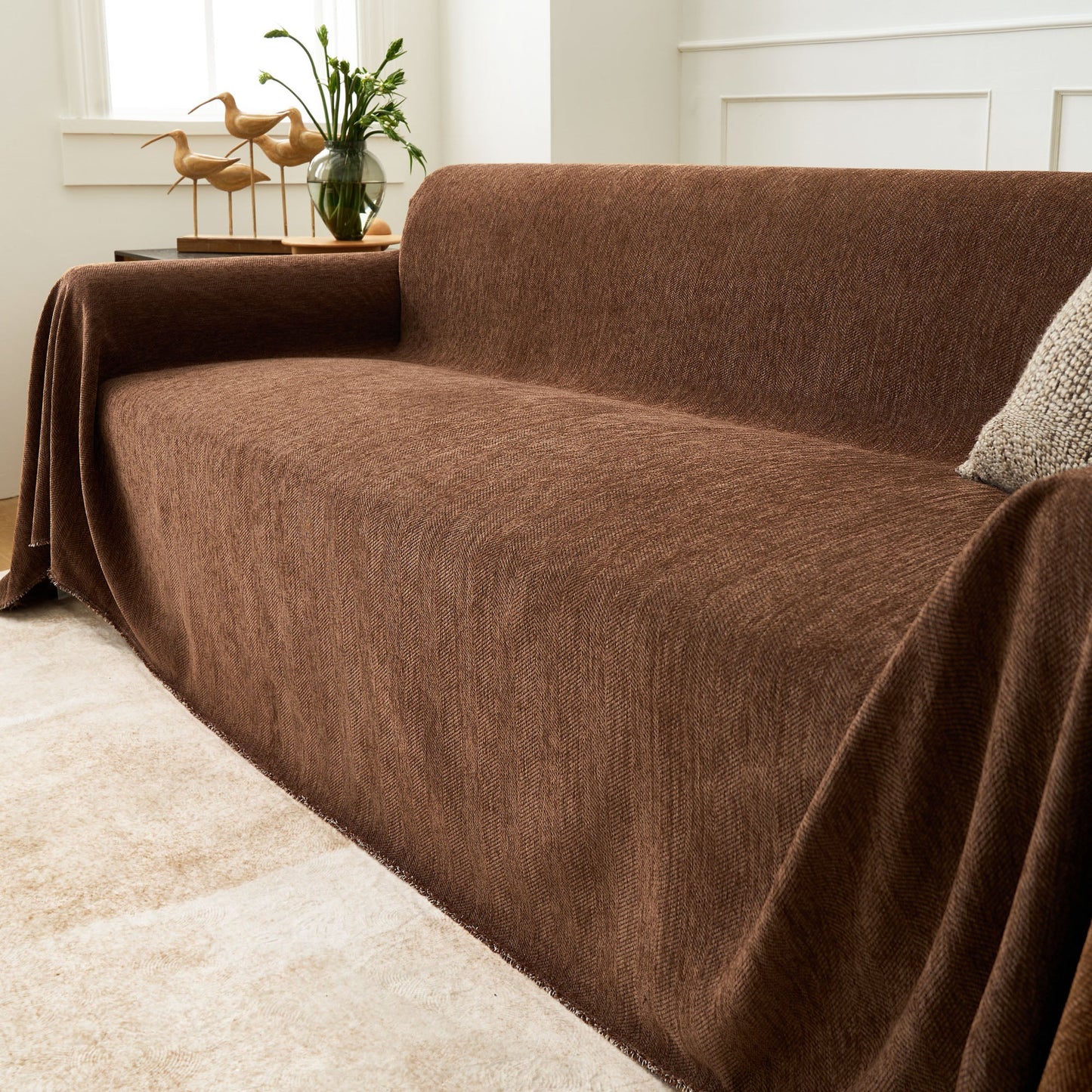 Pet Friendly Herringbone Sofa Cover - Durable Protector