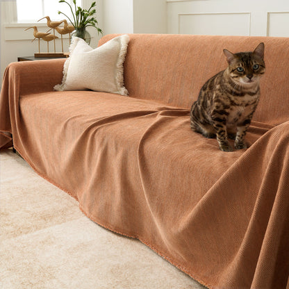 Pet Friendly Herringbone Sofa Cover - Durable Protector