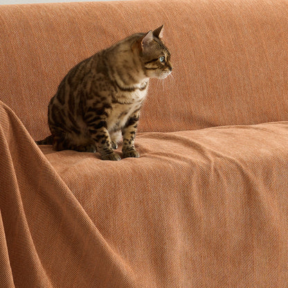 Pet Friendly Herringbone Sofa Cover - Durable Protector