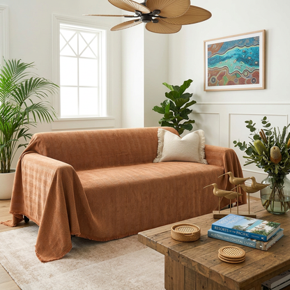 Pet Friendly Herringbone Sofa Cover - Durable Protector