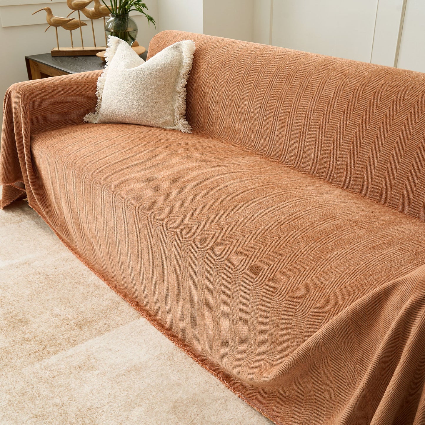 Pet Friendly Herringbone Sofa Cover - Durable Protector