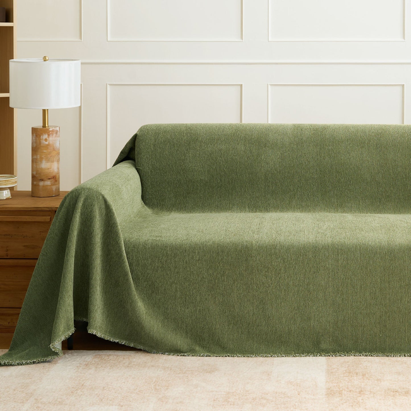 Pet Friendly Herringbone Sofa Cover - Durable Protector