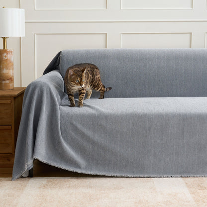 Pet Friendly Herringbone Sofa Cover - Durable Protector