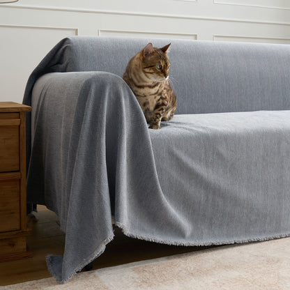 Pet Friendly Herringbone Sofa Cover - Durable Protector