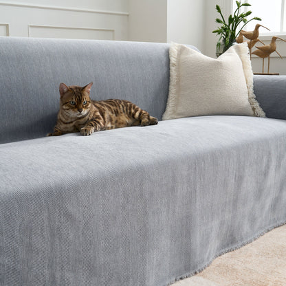 Pet Friendly Herringbone Sofa Cover - Durable Protector