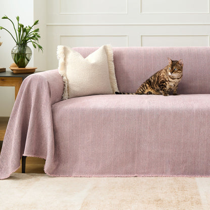 Pet Friendly Herringbone Sofa Cover - Durable Protector