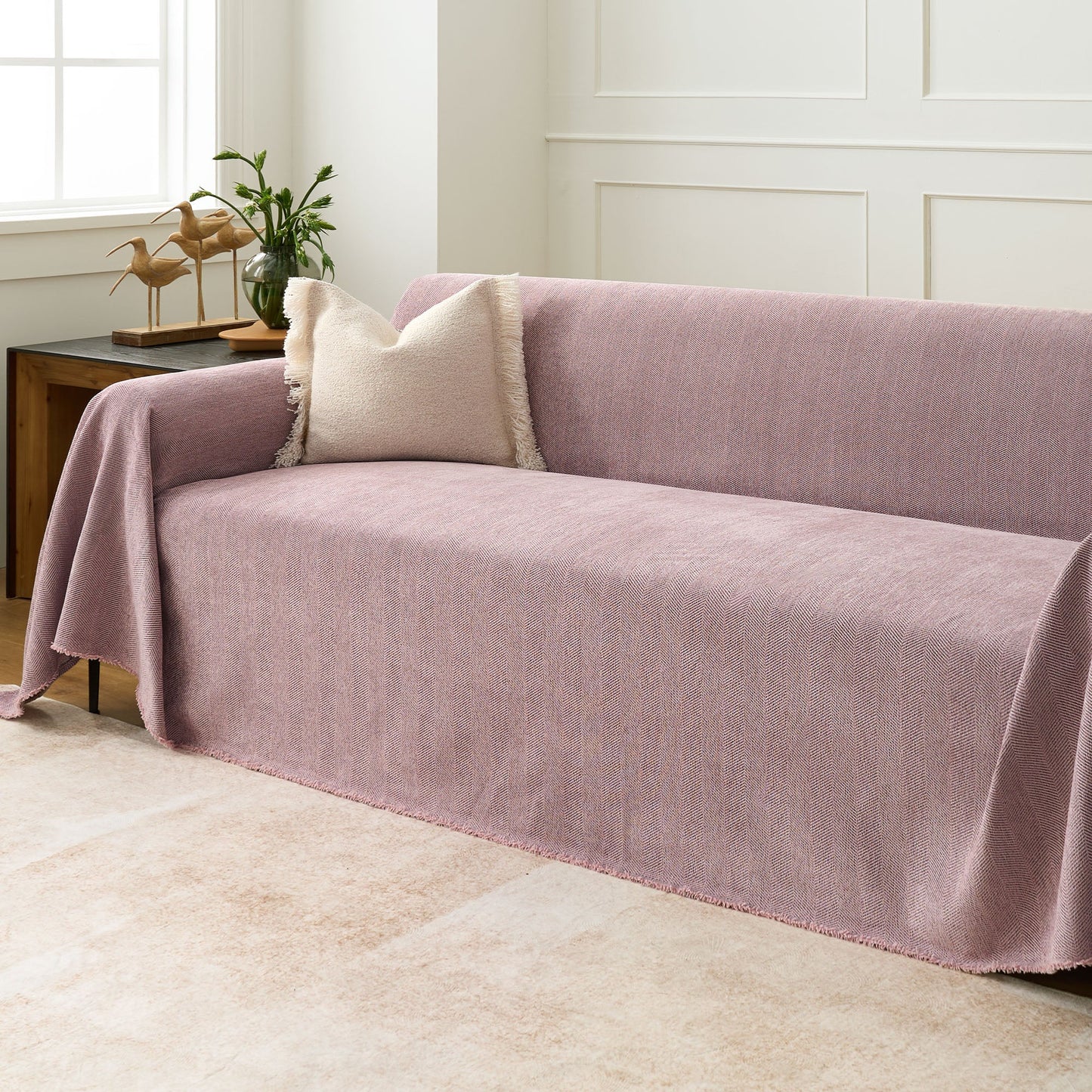 Pet Friendly Herringbone Sofa Cover - Durable Protector