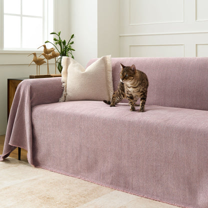 Pet Friendly Herringbone Sofa Cover - Durable Protector
