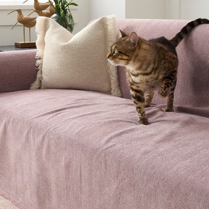 Pet Friendly Herringbone Sofa Cover - Durable Protector